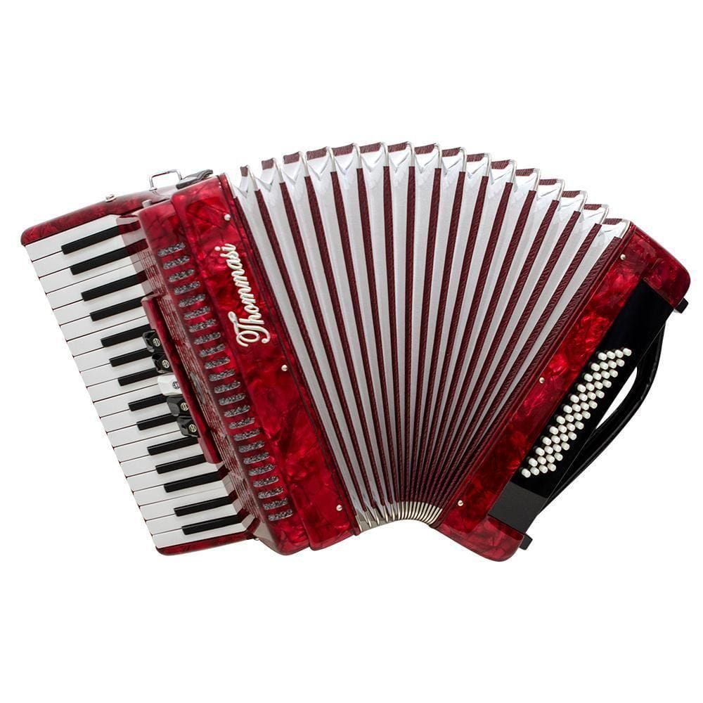 Acordeon 48 Baixos 34 Teclas Ta 4805 Vermelho Thommasi [f097]