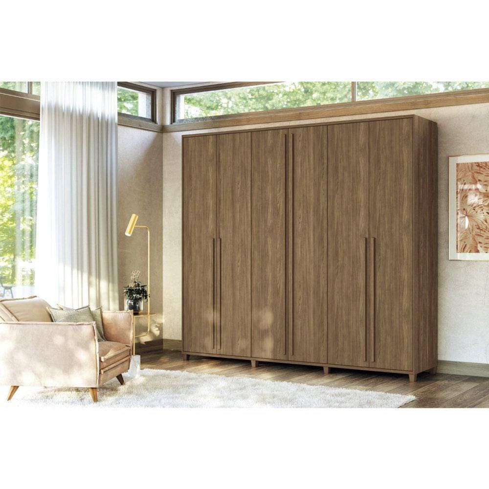 Guarda-roupa Juriti 06 Portas com Pés Jatoba