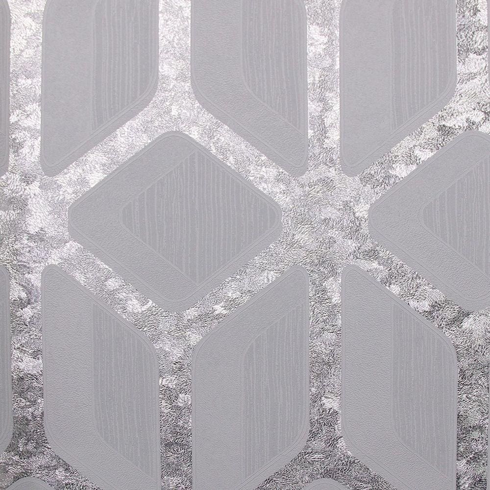 Papel de Parede White Swan Geométrico Cinza WS100201R