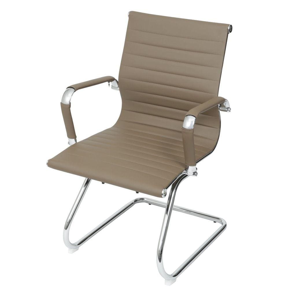 Cadeira para Escritório Interlocutor Base Fixa Esteirinha Sintético 3301 Or Design Cinza