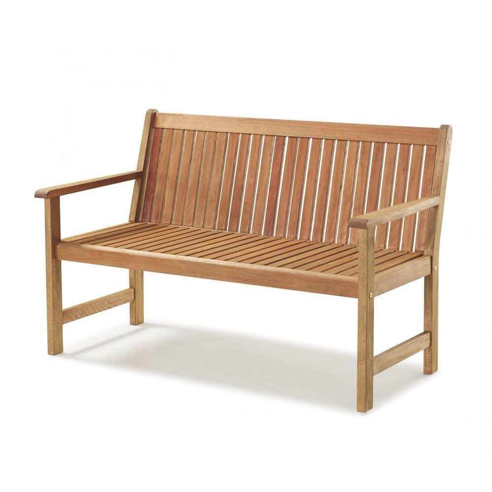 Banco 2 Lugares Madeira Maciça com Encosto 120cm Primavera Casa e Jardim Móveis Stain Jatobá