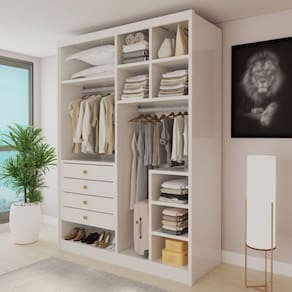 Closet Casal sem Portas 4 Gavetas Bergame Branco