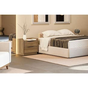 Mesa de Cabeceira 52cm X 54cm 2 Gavetas Nogueira
