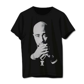 Camiseta Plus Size Tupac Preta Banda De Rock Unissex