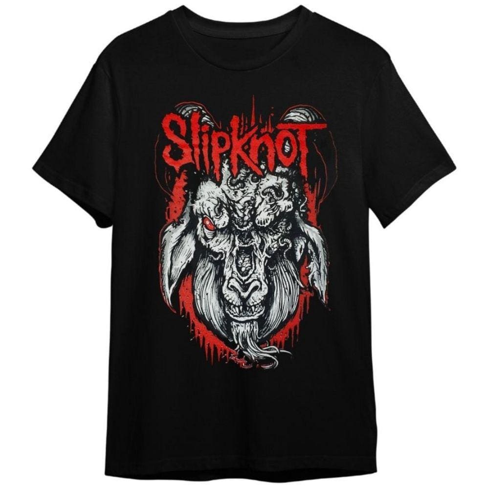 Camiseta Slipknot Bode Banda De Rock Preta Plus Size Unissex 100% Algodão
