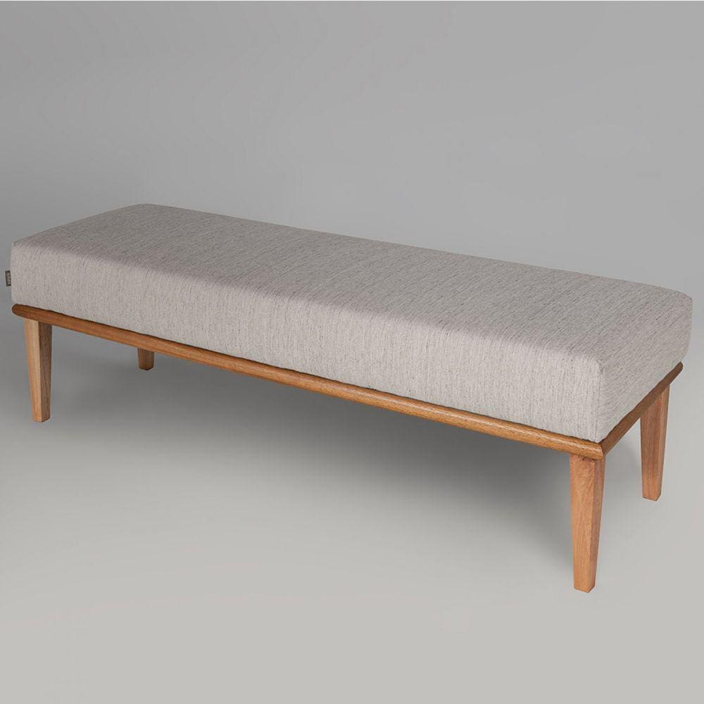 Puff para Quarto Linho 100cm Grazi Sofáni Bege/Marroml