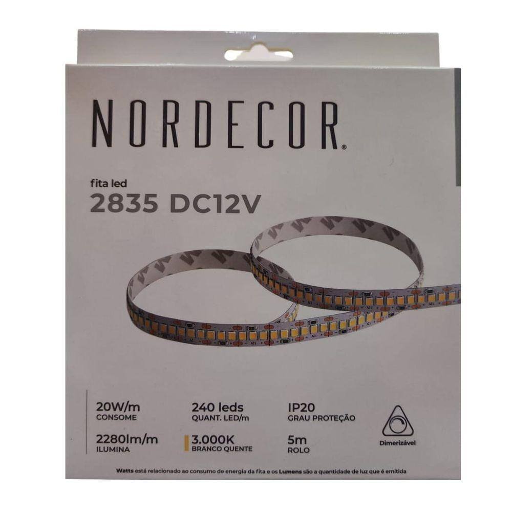 Fita Led Ip20 20w 3000k 12v 240 Leds Nordecor