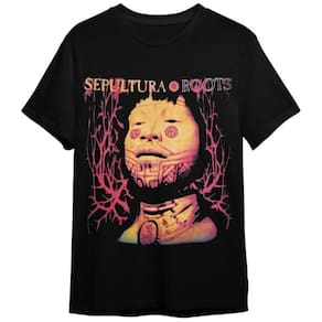 Camiseta Sepultura Roots Banda De Rock Preta Plus Size Unissex 100% Algodão