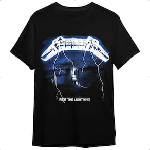 Camiseta Metallica Ride The Lightning Banda De Rock Preta Plus Size Unissex 100% Algodão