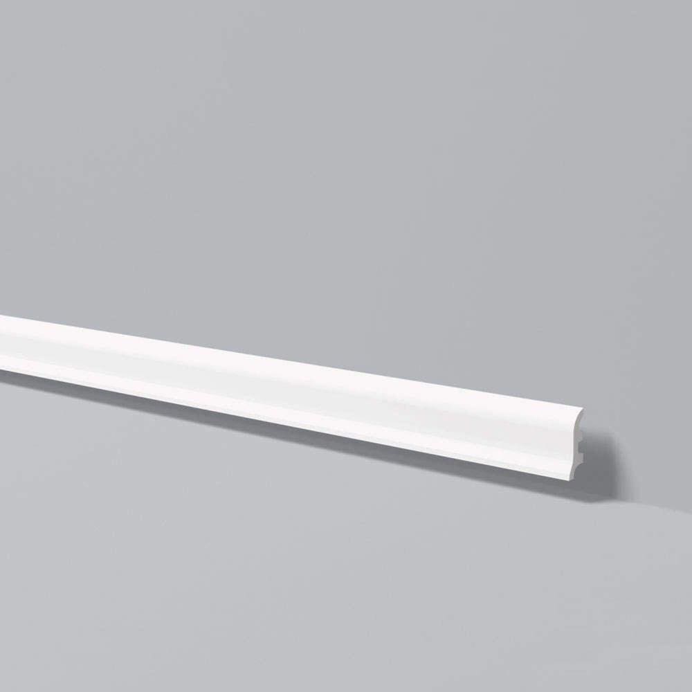 Rodapé de Poliestireno 6cm x 17mm Liso Metro Linear FL3 GART - caixa com 2,44 m - Branco