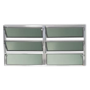 Janela Basculante de Alumínio 60x200cm 2 Seções com Vidro Boreal Plus Brimak Brilhante