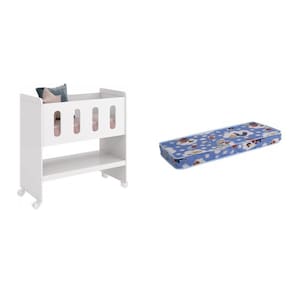 Mini Berço 3 em 1 com Colchão Zain Móveis Reller Branco Fosco