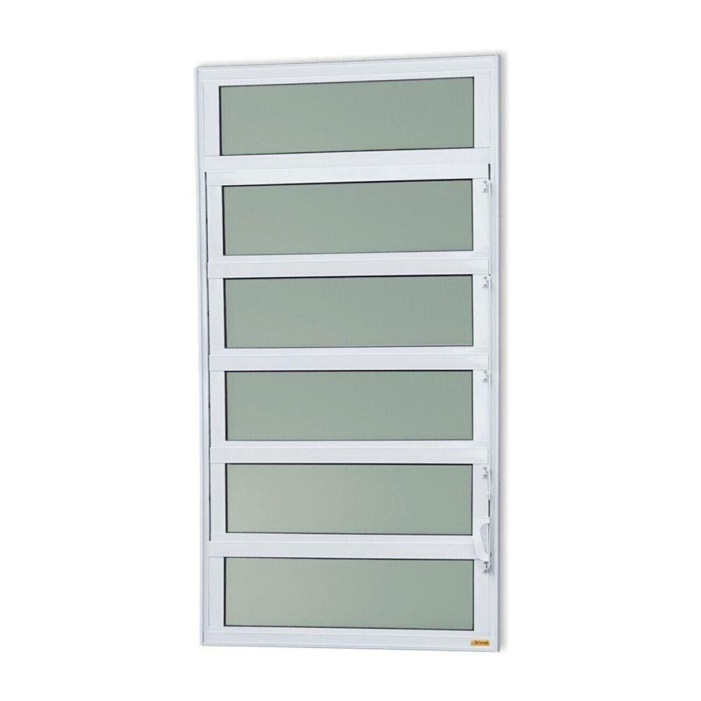Janela de Alumínio Basculante 120x120cm Vidro Mini Boreal Elite Brimak Branco