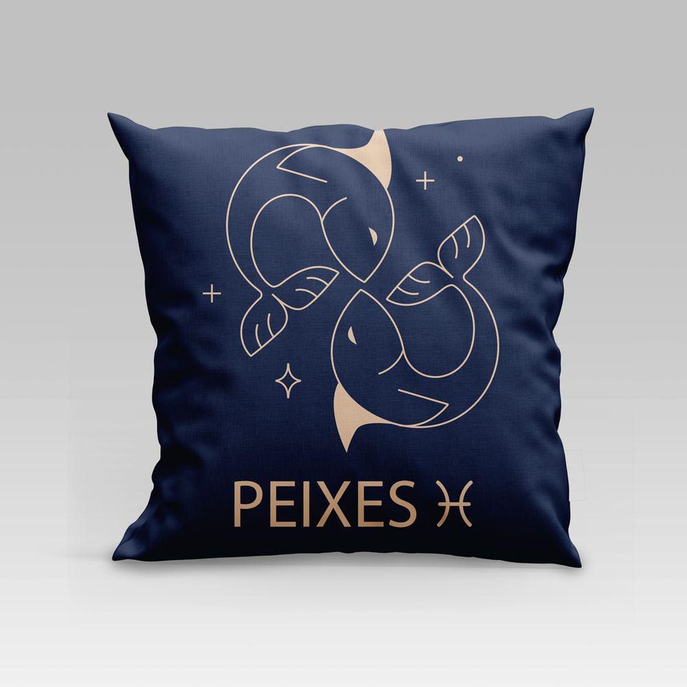 Almofada Avulsa Cheia Estampada Signos do Zodíaco em Veludo Suede 45cm x 45cm com Refil Silicone - Decoração Astrologia