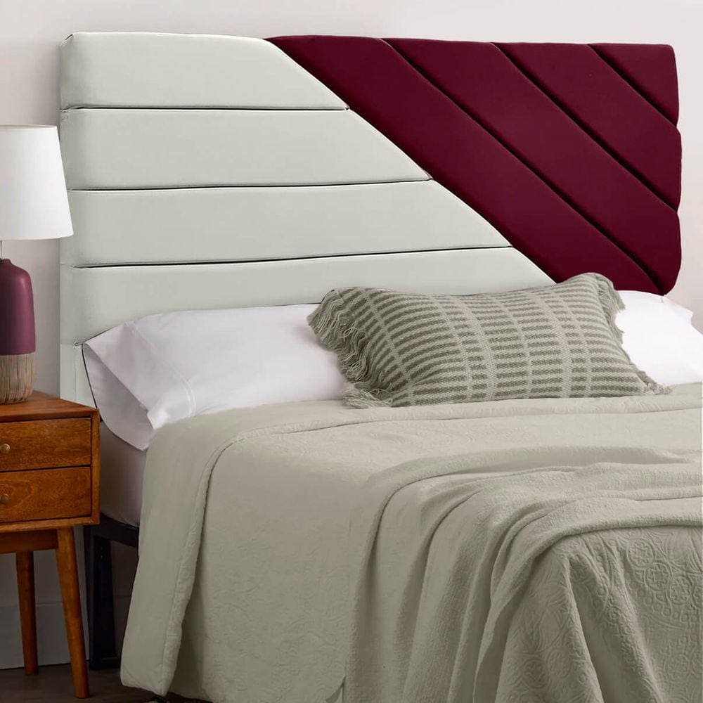 Cabeceira de Luxo para Cama King Size 193cm Estilo Veludo Bege/Marsala SOFA STORE