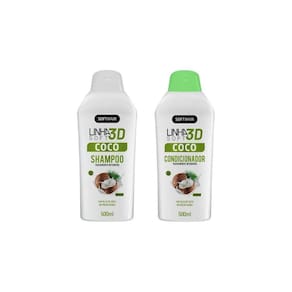 Kit Shampoo+Condicionador Soft Hair 500Ml Coco Brilho 3D