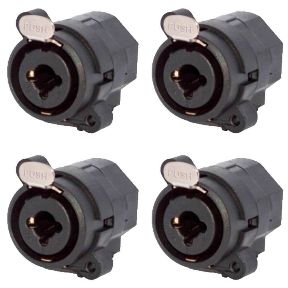 Conector Combo Xlr Fêmea Painel 3p Wc 330 Wireconex 04 Unidades [f108]