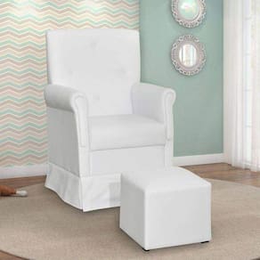 Poltrona para Amamentação com Balanço e Puff Suzi Phoenix Baby Branco