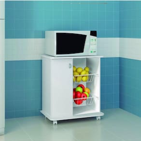 Fruteira 2 Cestos 1 Porta Mf-95 Ditália Móveis Branco