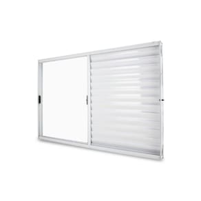 Janela Veneziana Abertura Direita Exclusiva 3 Folhas Vidro Liso 100x100cm CRV Portas e Janelas Branco