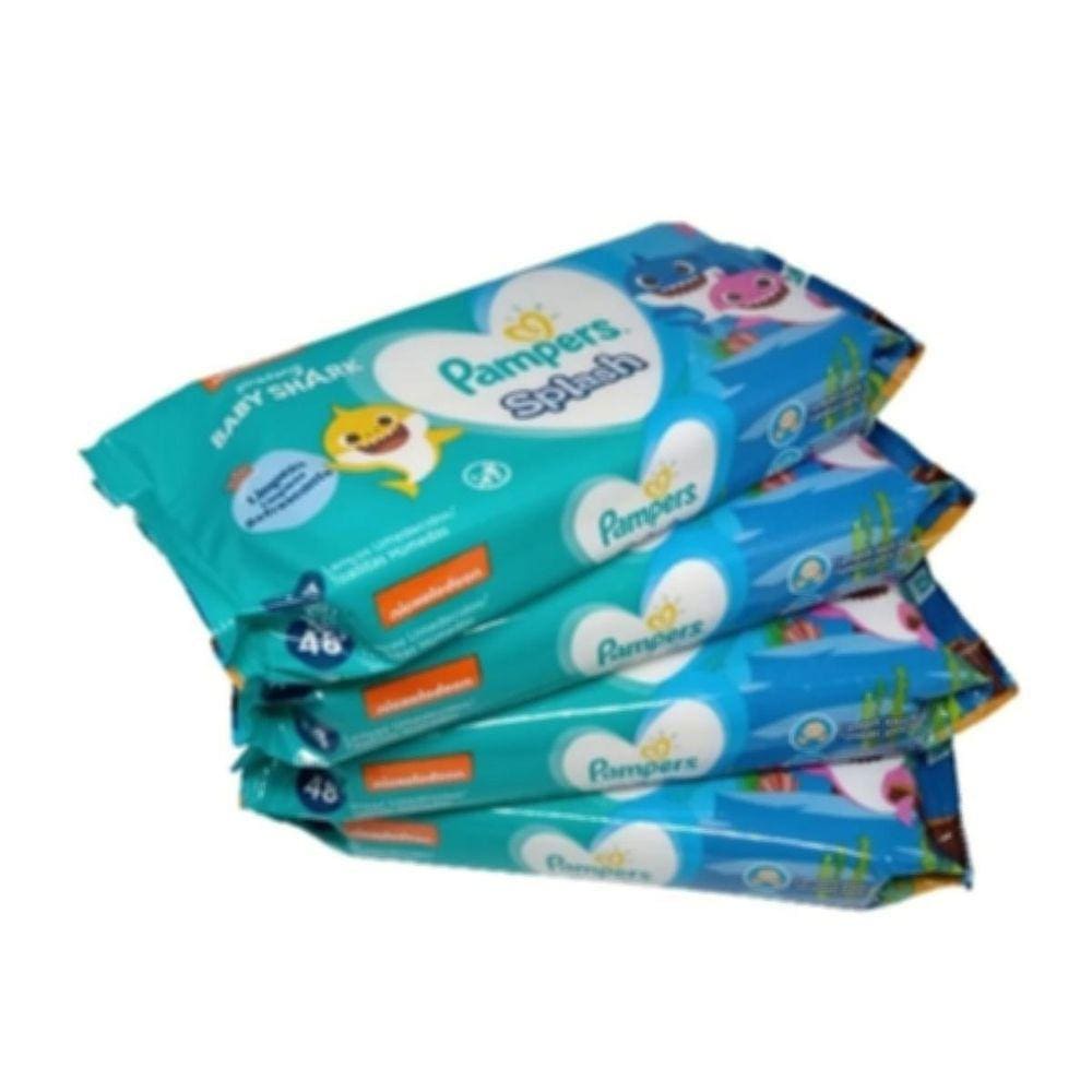 Lenço Pampers Umedecido Baby Shark 4X48Un Hipoalergênicas