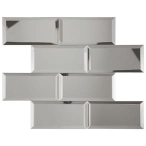 Pastilha Vidro Refletivo 37,6x30,5cm Mirror Brick Glass Mosaic Prata