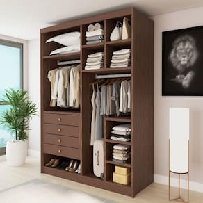 Closet Casal sem Portas 4 Gavetas Bergame Cacau