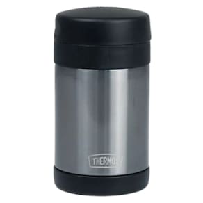 Pote Térmico Infantil Adulto Inox Thermos ® Funtainer Preto com Colher 470ml Quente e Frio com Aço Inox e Pratico - Thermos
