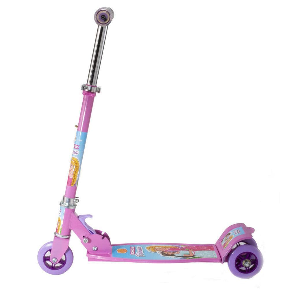 Patinete Infantil de Ferro 50 Kg 7 8 9 10 Anos Dobrável Rosa