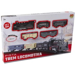 Ferrorama Trem Locomotiva Com 14 Trilhos Mais 5 Vagões