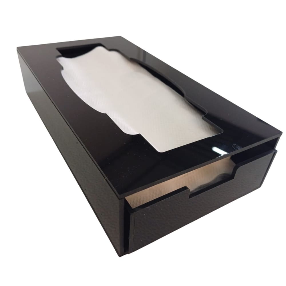 Porta Papel Toalheiro em Acrílico Preto para Toalhas Interfolha