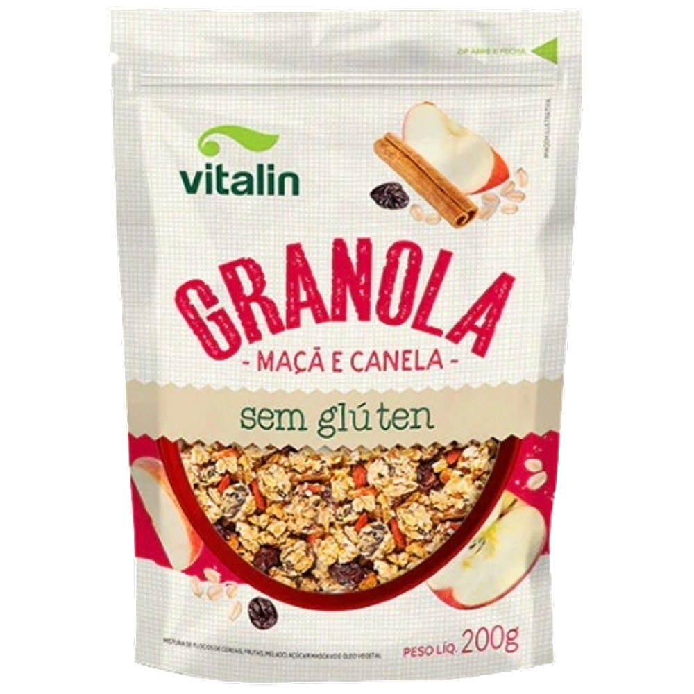 Granola Maçã e Canela Sem Glúten Vitalin 200g