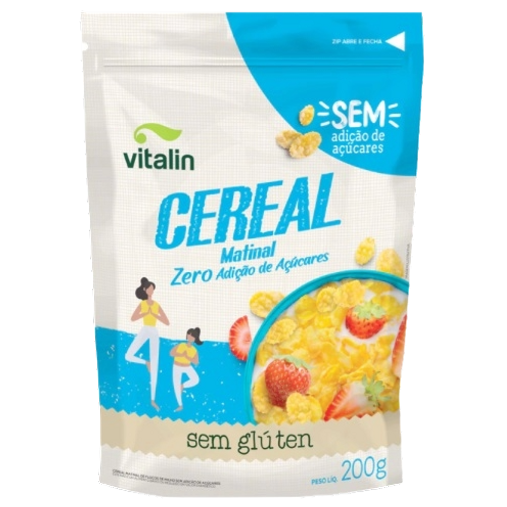 Cereal Matinal Zero Açúcar Sem Glúten Vegano Vitalin 200g