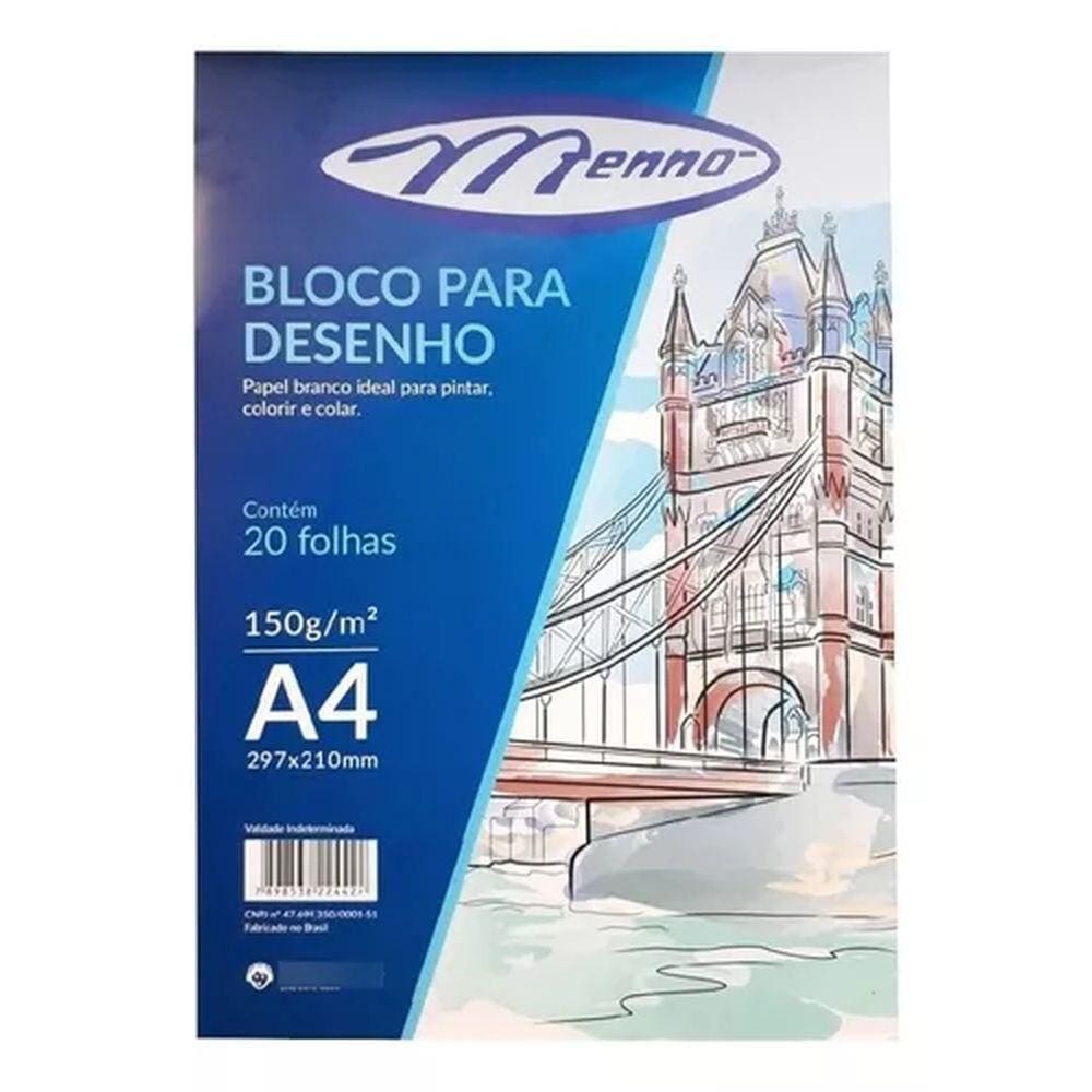 Bloco de Desenho branco c/20fls 150gr - Menno