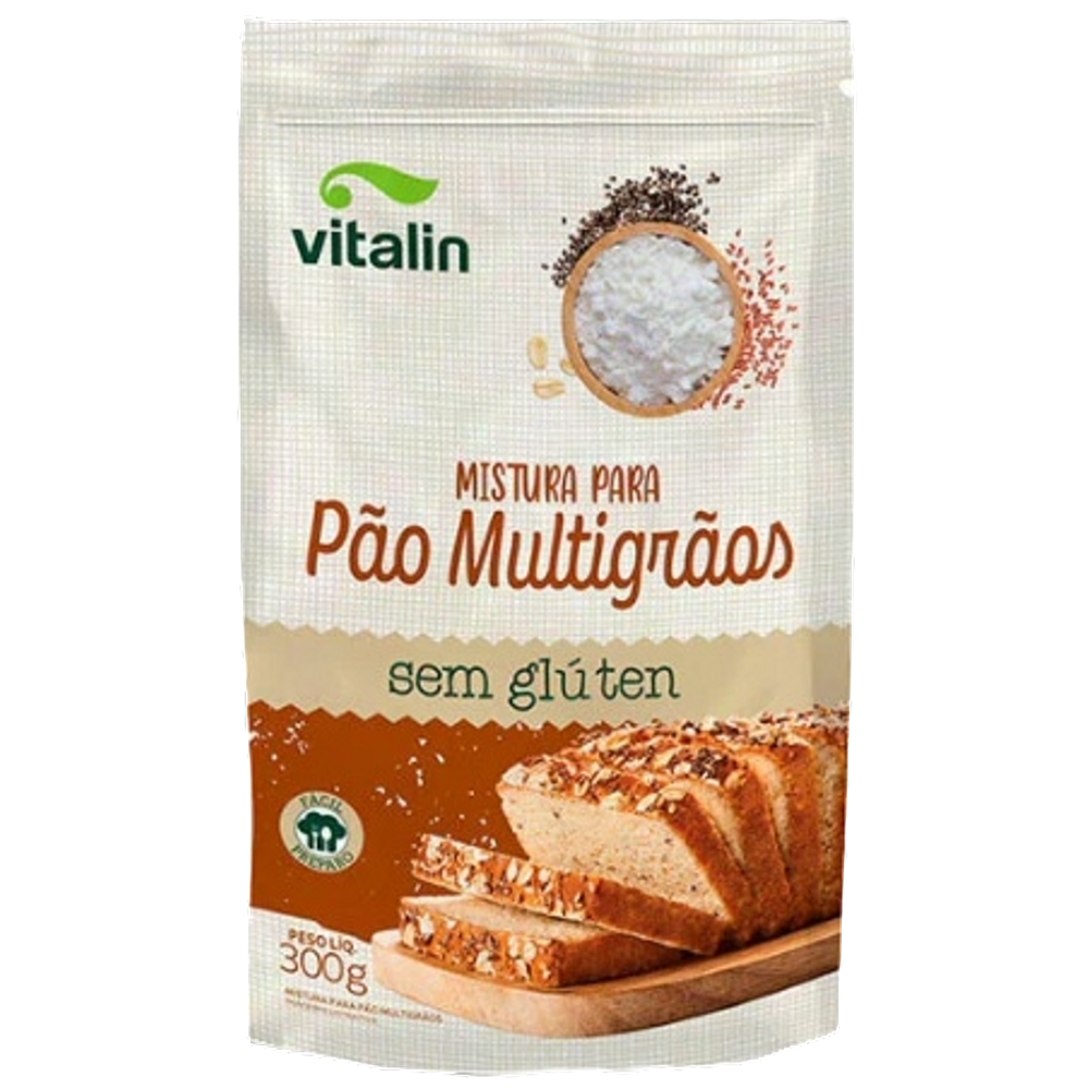 Mistura para Pão Multigrãos Sem Glúten Vitalin 300g