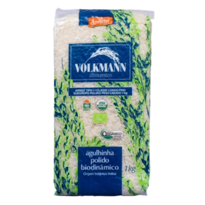 Kit 3X: Arroz Agulhinha Polido Orgânico Biodinâmico Demeter Volkmann 1kg