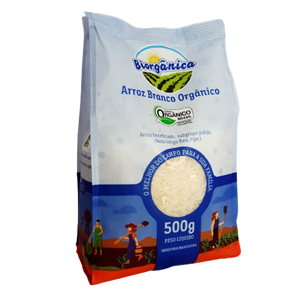 Kit 3X: Arroz Agulhinha Branco Orgânico Biorgânica 500g