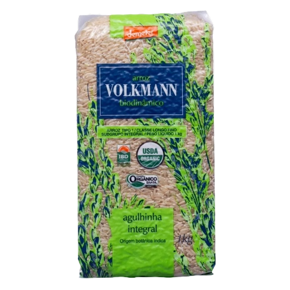 Kit 2X: Arroz Agulhinha Integral Orgânico Biodinâmico Demeter Volkmann 1kg