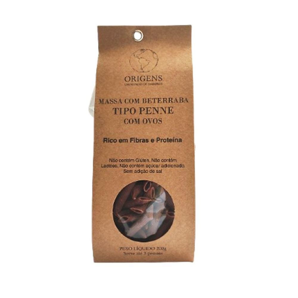 Kit 2X: Macarrão Penne Com Beterraba Sem Glúten Origens 200g