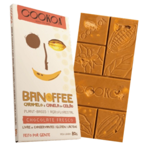 Kit 2X: Chocolate Banoffee Caramelo e Canela Vegano Cookoa 80g