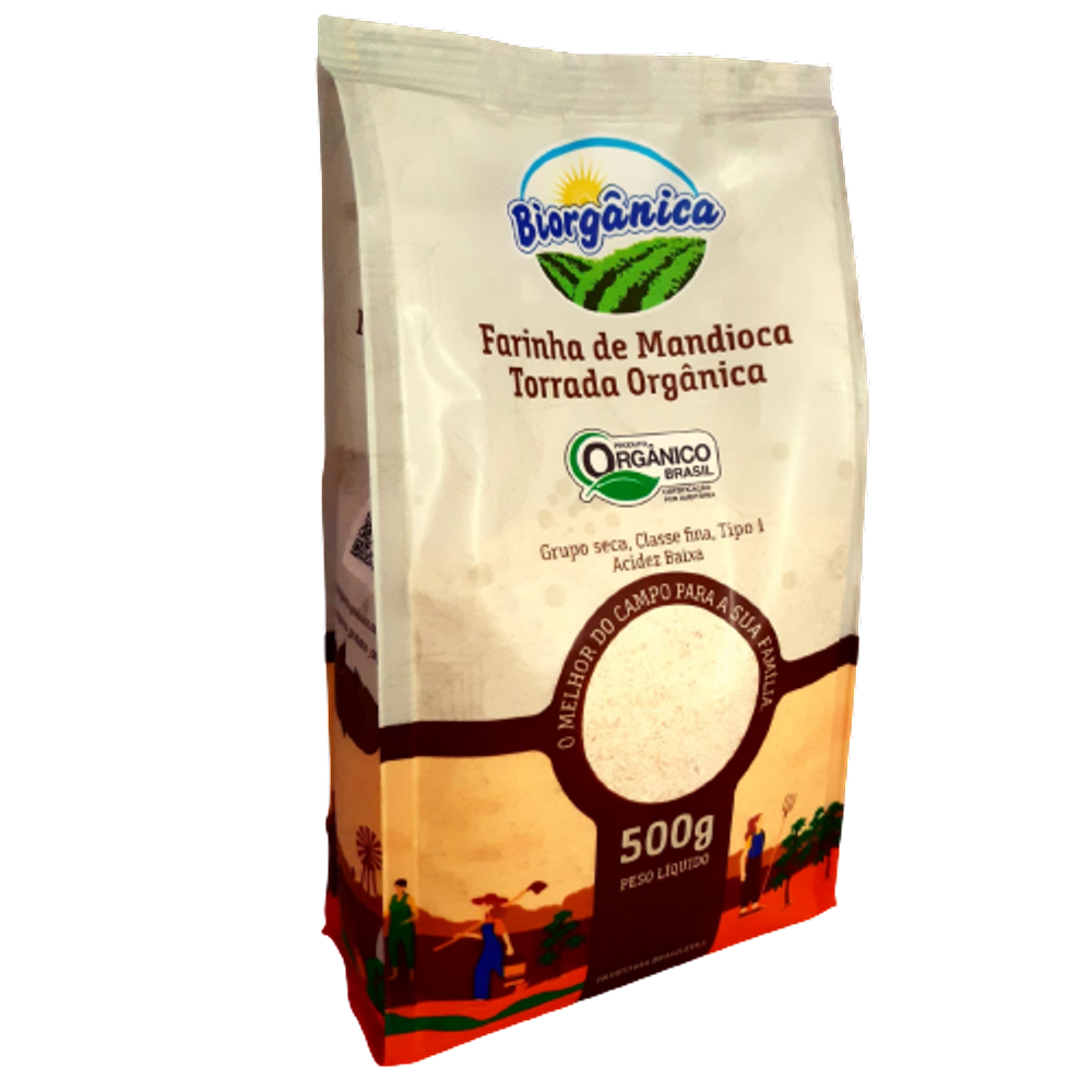 Kit 2X: Farinha de Mandioca Torrada Orgânica Biorgânica 500g