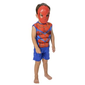 Fantasia Homem Aranha Infantil Curta C/ Máscara Master Toys