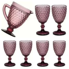 Jogo Jarra De Vidro 1L + 6 Taças 300ml