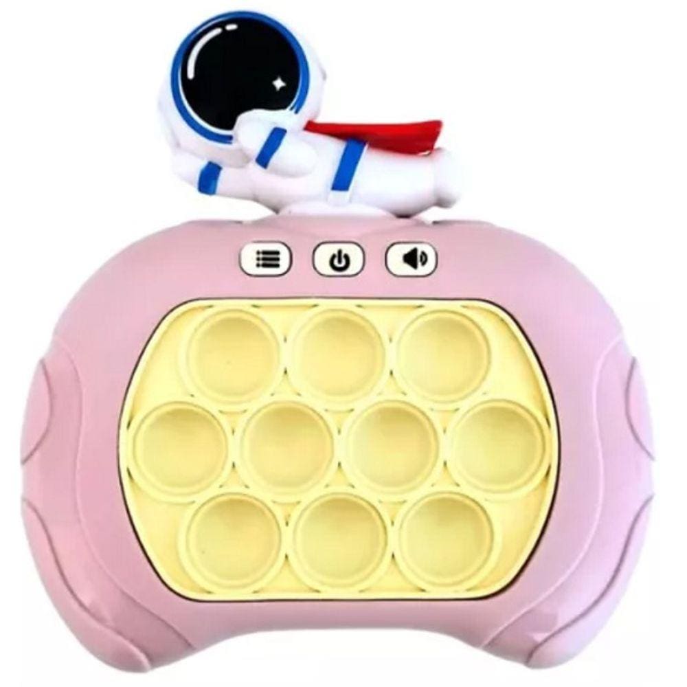 Pop IT Gamer Eletronico ANTI STRESS Brinquedo C/ Som Console Astronauta Rosa
