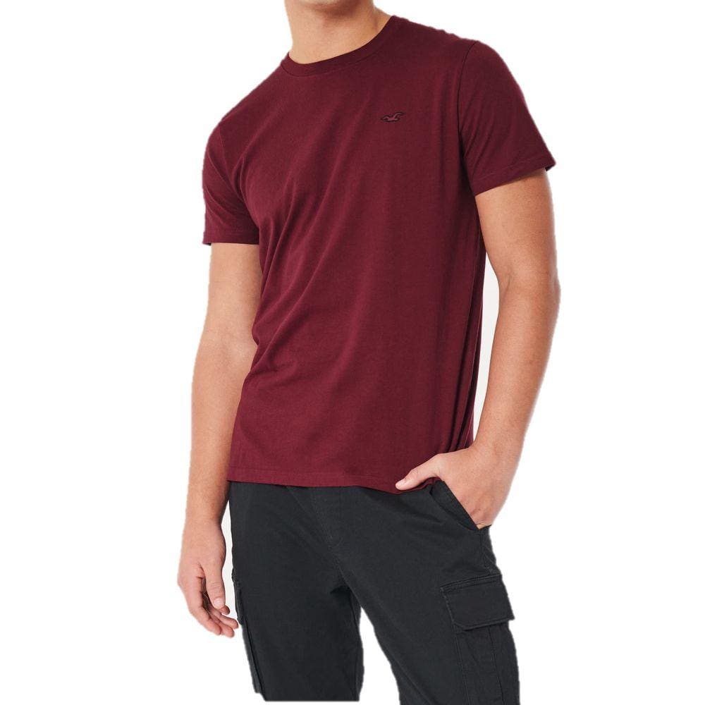 Camiseta Bordô Hollister 100% Algodão Masculina