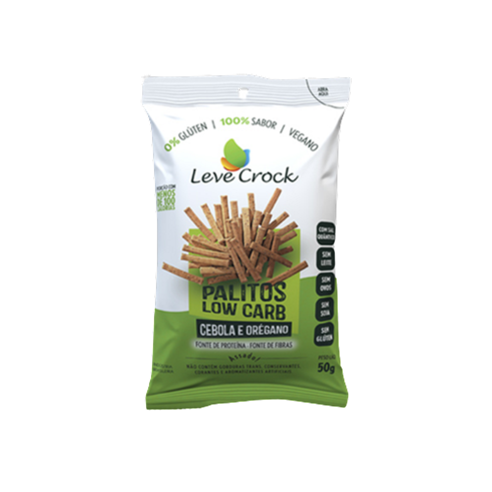 Kit 6X: Biscoito Palito Cebola/Orégano Low Carb Leve Crock 50g