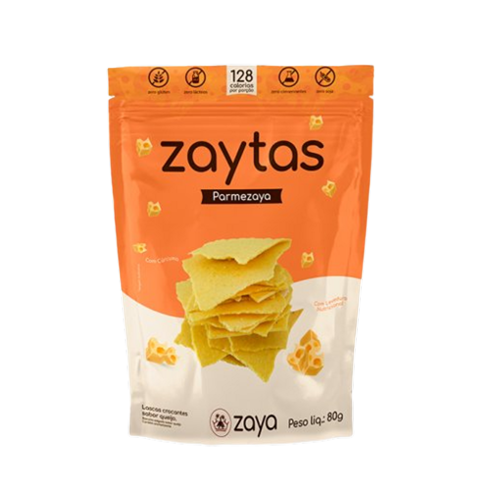 Kit 6X: Biscoito Zaytas Parmezaya Sem Glúten Zaya 80g