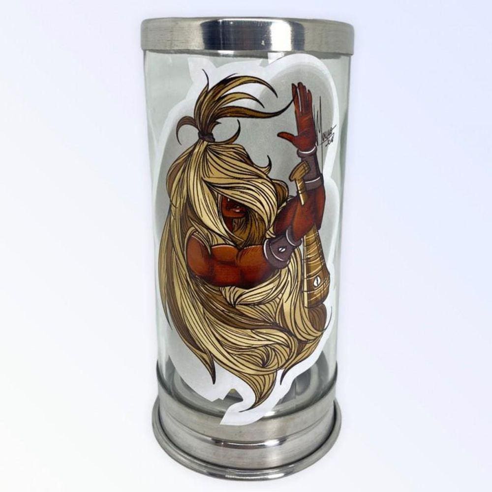 Suporte Vela 7 Dias Orixás 18Cm Vidro Alumínio-Escolha A Cor