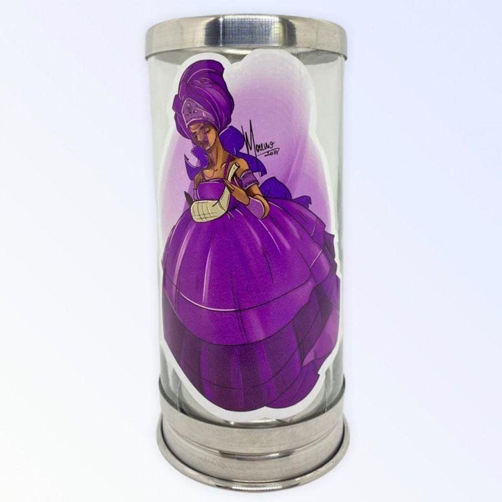 Suporte Vela 7 Dias Orixás 18Cm Vidro Alumínio-Escolha A Cor