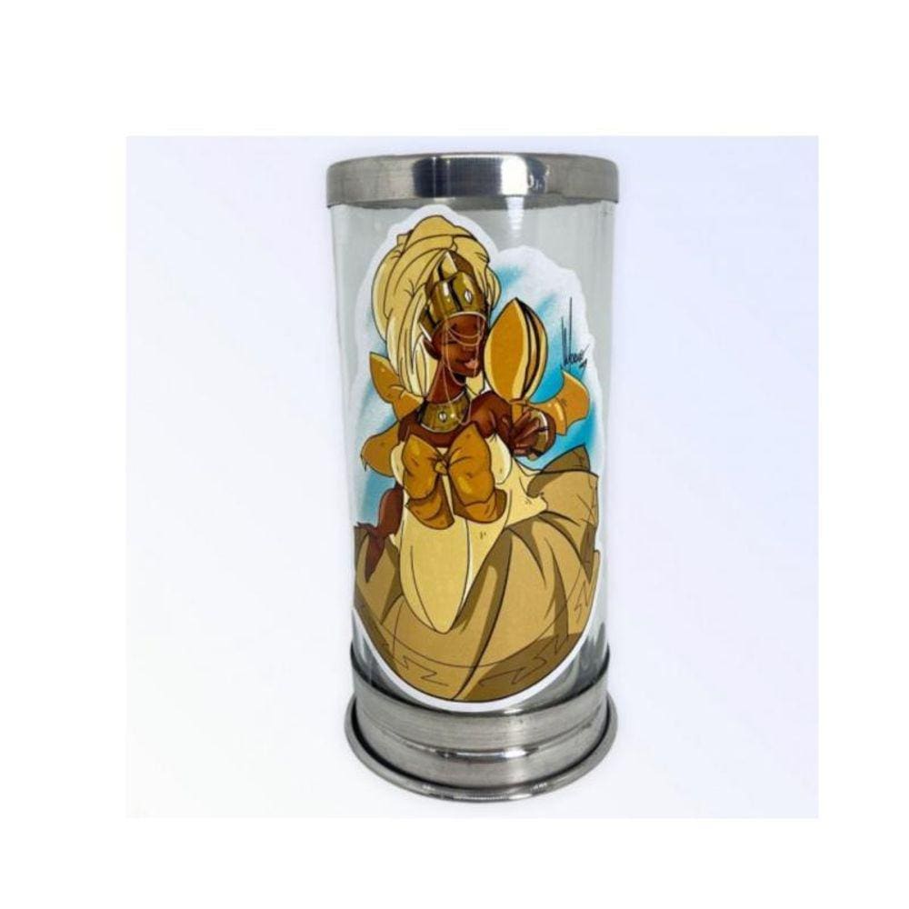 Suporte Vela 7 Dias Orixá Oxum 18Cm Em Vidro-Escolha A Cor